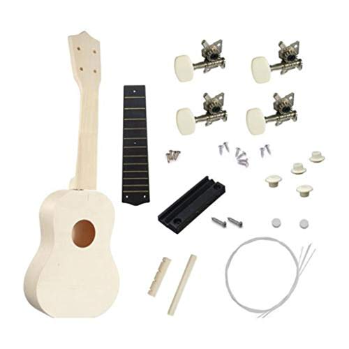 Clicitina Kit Principiante Guitarra de Madera Niños Instrumento Ukulele Musical 21 '' Regalo DIY Hawaii Home DIY Coche Quitamanchas Interior Tela Vacía