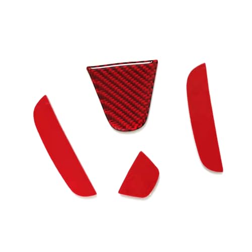 Image of Carbon Fiber Tailgate Emblem Badge Decal Compatible with Honda Civic 2022 2023 2024 2025 Rear Truck Logo Cap Sticker Accessories Red (4Pcs)