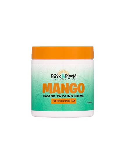 Bask & Bloom Essentials Mango Castor Twisting Creme For Thick & Coarse Hair |8 oz