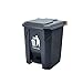 Trash Recycling Bin, 30-100l Plastikowy Kosz Na śmieci Pedałowe Kosze Do Przechowywania śmieci Z Pokrywką Cichą Pojemnik Na śmieci Do Zewnętrznych Fabryk Ulicznych, Wytrzymałych (Size:30L,Color:Szary)