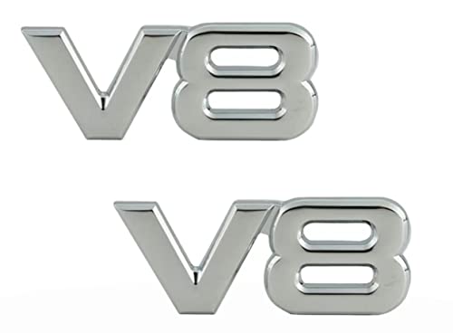 Image of 2X V8 Letters Emblem Car Side Fender Rear Trunk Emblem Badge Tailgate Sticker Decals