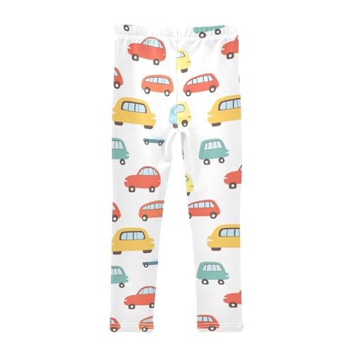 Simple Cars Girls Leggings,Workout Leggings for Girls Toddler Athletic Legging Size for 3-10T2