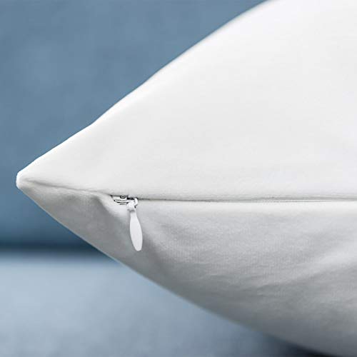 Image of JUSPURBET 22x22 Decorative Velvet Throw Pillow Covers Cases Set of 2,White | Modern Soft Cushion Covers with Hidden Zipper for Couch Sofa Bed Living Room Bedroom Home Decor