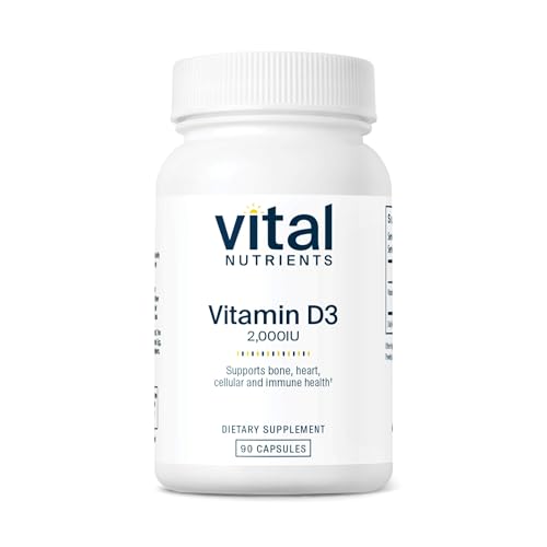 Vital Nutrients Vitamin D 2000 IU - Vitamin D3 Supplement - Healthy Bones, Teeth, Muscles*- Cellular & Immune Function - Calcium Absorption - Gluten, Dairy and Soy Free - 90 Capsules