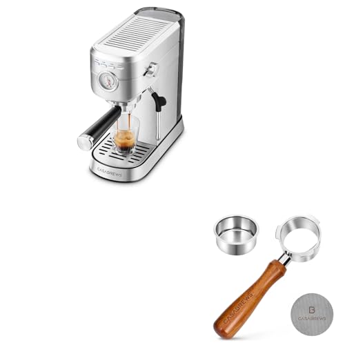 CASABREWS 5418 Cafetera Expreso de 20 Bares con Espumador de Leche, Incluye Portafiltros sin Fondo 51mm