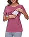 Sosolism 3 Pack Maternity Nursing Short Sleeve Tops for Breastfeeding