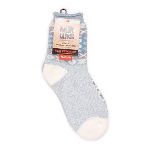Image of MUK LUKS Women's Women's 2 Pair Pack Heat Retainer Crew Socks