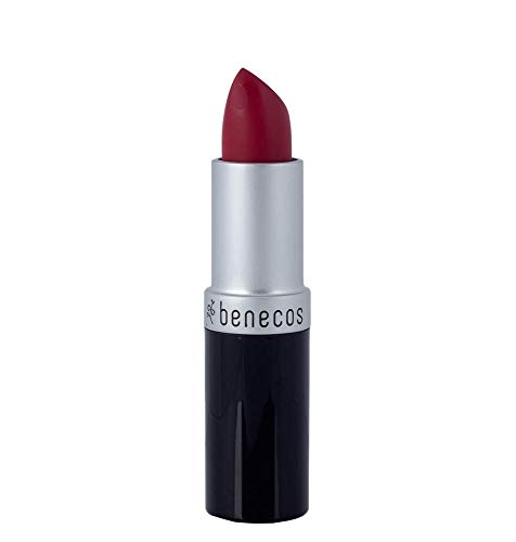 Benecos - natural beauty 90498 - lápiz labial - brillante - con aceite de jojoba orgánico y cera de abeja orgánica - solo rojo