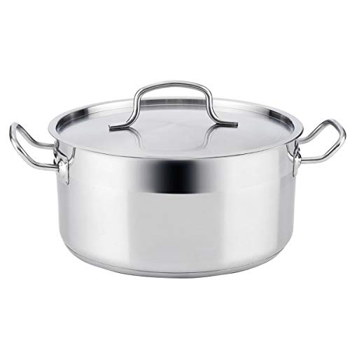 Quid Azzero Cacerola Acero Inoxidable 28x13,5cm - 7,9l Acero Inox Apto Vitrocerámica Apto Inducción 100% Higiénico