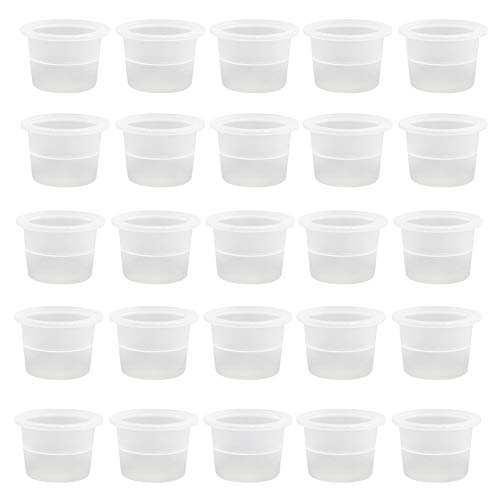 500 Pieces Disposable Plastic Tattoo Ink Caps Cups with Base for Tattoo Ink Tattoo Kits Tattoo Supplies, Small
