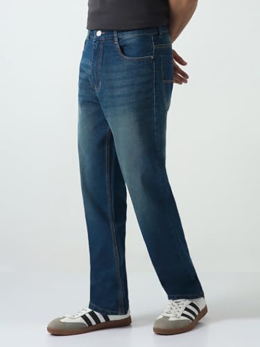 Image of Urbano Fashion Men's Straight Fit Heavy Washed Jeans Stretchable