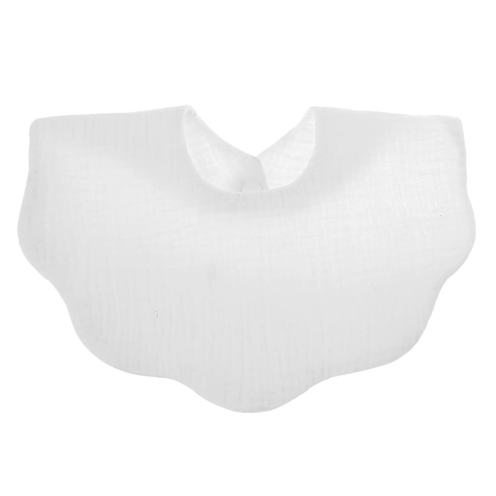 Surakey Muslin Bibs - Baby Bandana Drool Bibs for Boys & Girls, Newborn to Infant - 100% Organic Cotton & Absorbent Hypoallergenic Pullover (White)