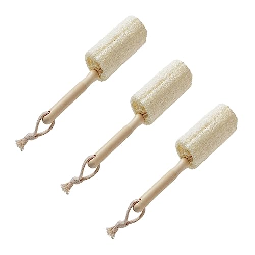FRCOLOR 6 Pcs Loofah Cup Brush Beaker Bathtub Cleaning Brush Short Washer Hose Long Dishwashing Pad Tub Cleaner Sink Cleaning Brush Kitchen Sink Sponge Non-Stick Oil Wood