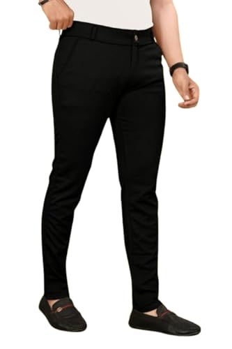 Image of Mens Regular Fit Casual Ankle Chino Trouser Style Lower, Everyday Wear Lower Pants Zipper and Button Closer Lycra Blend Stratchable Trousers
