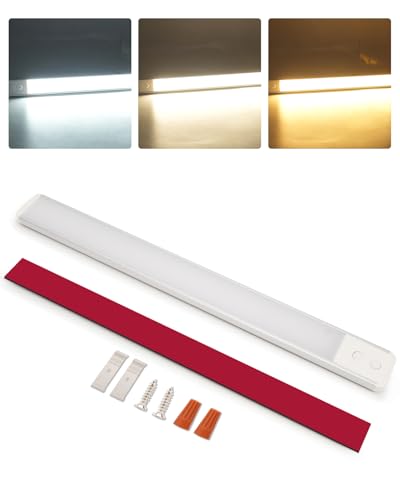 SUPAREE Lampe 12V LED Camping Car Barre Eclairage Camping Car Plafonnier LED 12V Caravane 3 Couleurs 2700K-6500K Dimmable pour RV Camion Bateau Van Fourgon 1PC