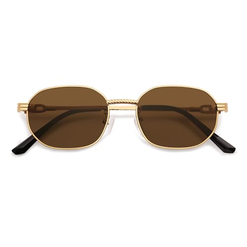 Retro Oval Sunglasses for Women Y2k 90s Sunnies Trendy Narrow Small Metal Sun Glasses AP3726