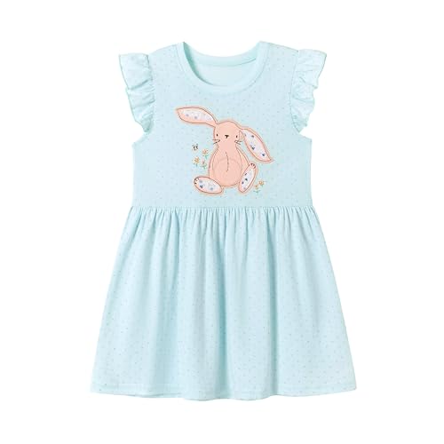 Pilipulu Robe Fille Licorne Enfant Robe Coton Courtes Casual Anniversaire Ete Fille Vetement 4 Ans