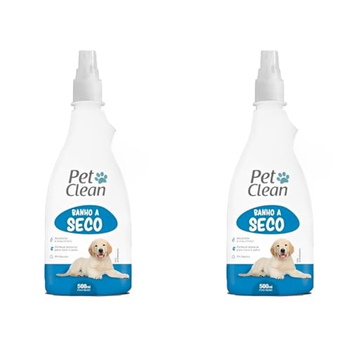 Kit 2 Banho a Seco Premium para Pet Líquido 500ml para Cães e Gat...