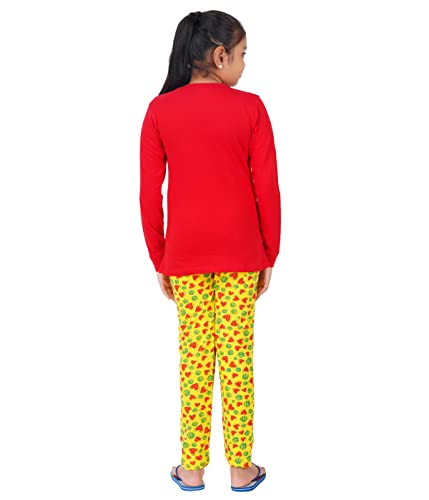 Image of MIST N FOGG Girls' Printed Cotton T Shirt and Pyjama Set /Nightwear /Top and Pyjama Set