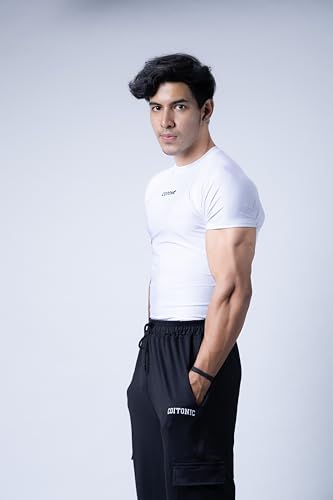 Image of COITONIC Men Compression Half Sleeves Round Neck T-Shirt for Gym and Sports Wear