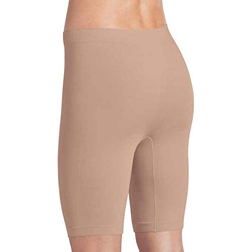 Jockey Ladies' Skimmies Slip Short Smooth Lightweight Mid-Length , 2 Pack (X-Large)Black - Light Nude #TOP3