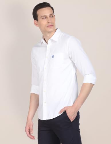 Image of U.S. Polo ASSN. Men's Solid Spread Collar Premium Cotton Dobby Tailored Fit Shirt