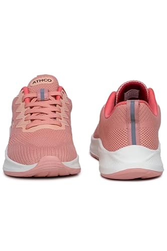 Image of ATHCO Womens Vegas Running Shoes for Woman with Soft Flexible Memory Foam Women's Shoes for Walking Gym Training,Casual, Sports, Lightweight Lace up Athletics Slipon Running Shoes for Ladies & Girls