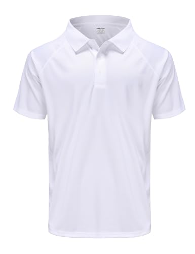 Polo de golf homme manches courtes blanc finitions haut de gamme taille 4XL