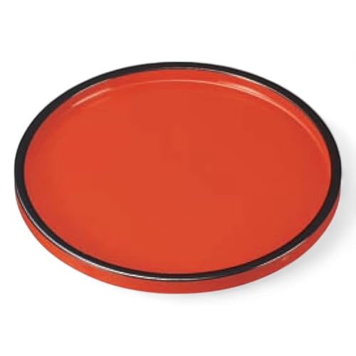 J-kitchens お盆 DX8寸丸 トレー ( 盆 トレイ おぼん )オール 朱 レッド天 黒 ブラック 24cm 漆器 ( ABS 樹脂 ) 日本製