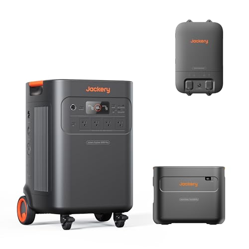 Image of Jackery Solar Generator 5000 Plus Portable Power Station with Extra Battery and Smart Transfer Switch, 10kWh LiFePO4 Battery, 7200W AC Output Solar Generator for Home Use, Emergency Backup