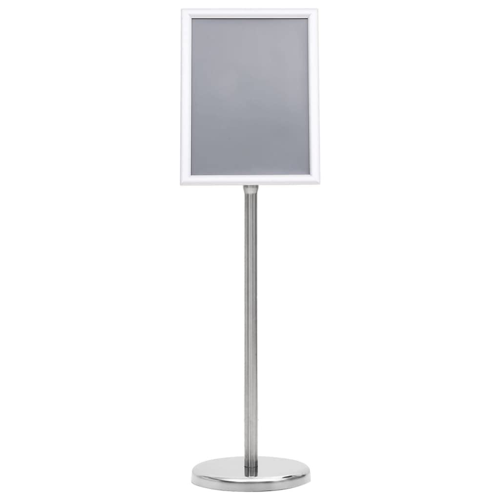 vidaXL Soporte de Pie para Carteles A4 Stand Panel Publicitarios Anuncios Promoción Ofertas Expositor Letreros Aleación de Aluminio Plateado