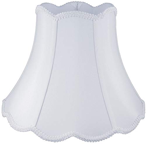 New Deal American Pride 6"x 12"x 9" Scallop Soft Shantung Tailored Lampshade, White