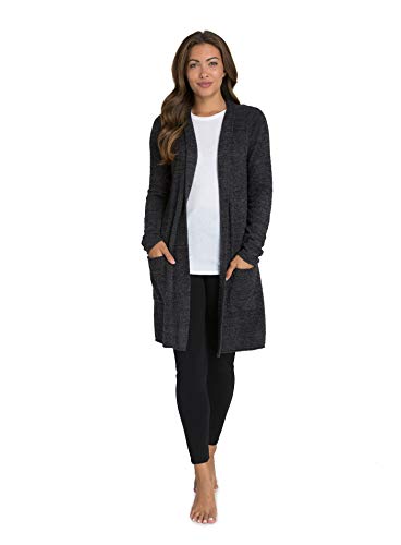 Barefoot DreamsCozyChic Lite Santa Monica Cardi, Heathered, Black, X-Small