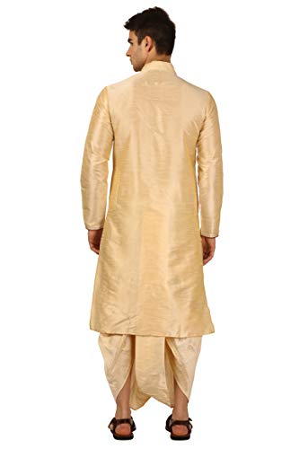 Image of Royal Kurta Men's Cotton Silk Dhoti Kurta (White)