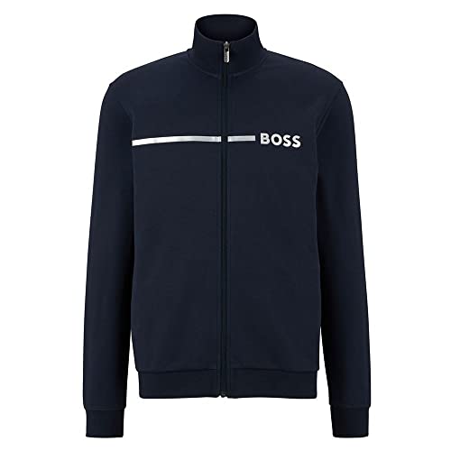 BOSS Men's Tracksuit Loungewear_Jacket, Dark Blue403, L