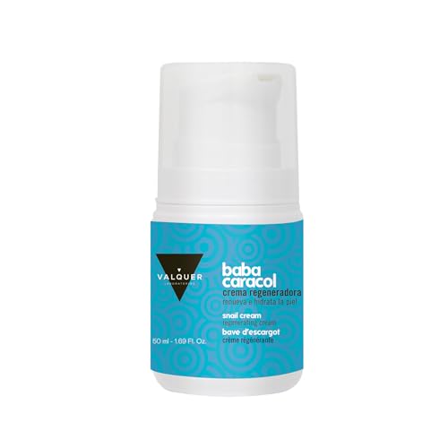 Valquer - Crema Facial Hidratante, Baba de Caracol Regeneradora - Colágeno y Vitaminas, 50 ml, Renovación Celular e Hidratación.