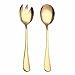 ARFUKA 2 Stück Salatbesteck Set Edelstahl Salatlöffel & Salatgabel Salat Server-Set Spülmaschinenfest Gold