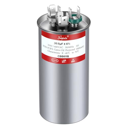 AMPTATA AC Capacitor 35/5 uf 440V CBB65B Capacitor for AC/HVAC/Air Conditioner/Pool Pump/Condenser Fan Run Motor Start, 35+5 MFD CBB65 370V 450V 50/60Hz Carrier ac Capacitor