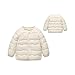 Boys Winter Coat Waterproof Loose Puffer Down Girls Jackets Cute Button Fall Winter Coats For Girls Fleece Fashion Quilted Thick Outerwear Padded White 90