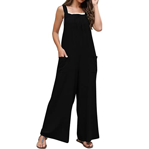 Jumpsuit Damen, Damen Strampler V Ausschnitt Ärmellos Lange Romper Sommer...