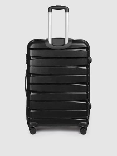 Image of Teakwood 76 CM Unisex Trolley Bag for Travel, Hard Cabin Trolley Large Travel Suitcase Bag, Lock System 360 Degree 8 Rotating Wheels (76 CM, Black)