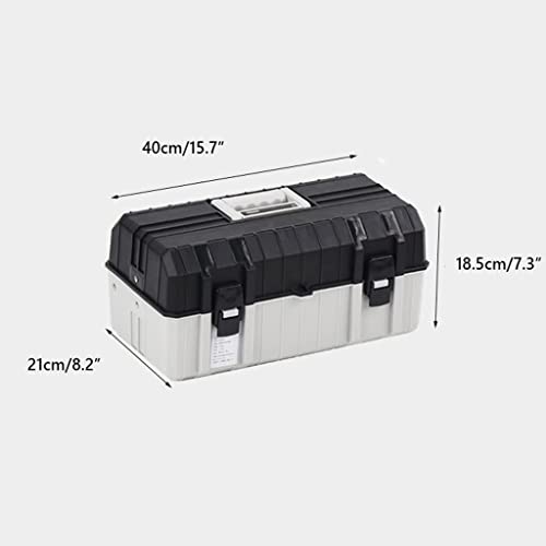 Boîte à outils solide avec trois niveaux de rangement pliables - 2