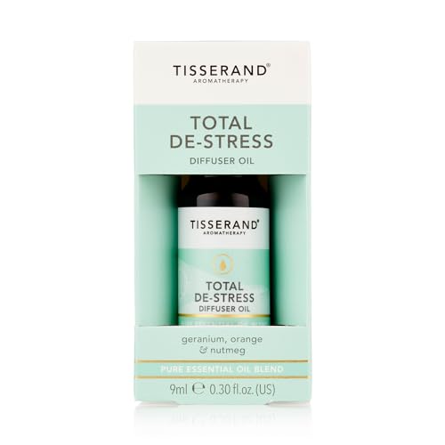 Tisserand Aromatherapy - Total De-Stress - Aromatherapy Diffuser Oil - with Geranium, Nutmeg and Orange - 100% Natural Pure Essential Oils - 9ml Tisserand Aromatherapy - Total De-Stress - Aromatherapy Diffuser Oil - with Geranium, Nutmeg and Orange - 100% Natural Pure Essential Oils - 9ml
