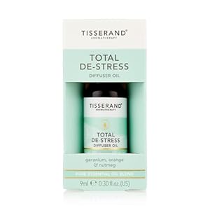 Tisserand Aromatherapy – Total De-Stress – Aromatherapy Diffuser Oil – with Geranium, Nutmeg and Orange – 100% Natural Pure Essential Oils – 9ml