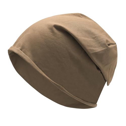 Image of ZLYC Cotton Thin Slouchy Beanie Hat for Men Women Fashion Soft Stretch Knit Skull Cap