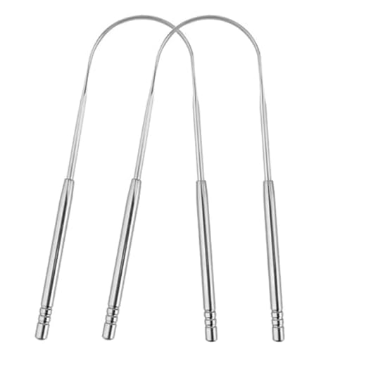 Kit 2 Raspador Limpador De Língua Em Aço Inox Para Higiene Bucal