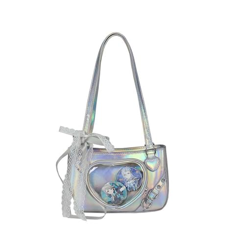 PU Itabag Pin Display Shoulder Bag Women Elegant Japanese Trendy Cute Heart Bag Y2k