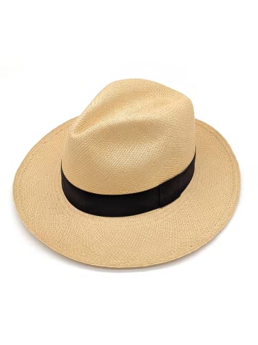 Equal-Earth-New-Genuine-Panama-Hat-Black-Band-Rolling-Folding-Authentic-Fairtrade-Natural