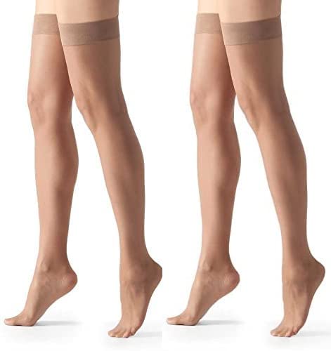 vdangi Full Coverage Thigh-Highs Long Nylon Stockings Socks Skin Stockings for Women and Girls Transparent Comfort stretchable soft Long Lasting Adjustable solid Pairs of 2-picture-35