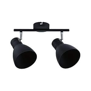 Paulmann 66760 Davy Plafonnier à 2 spots en métal E27 max. 2 x 20 W Noir